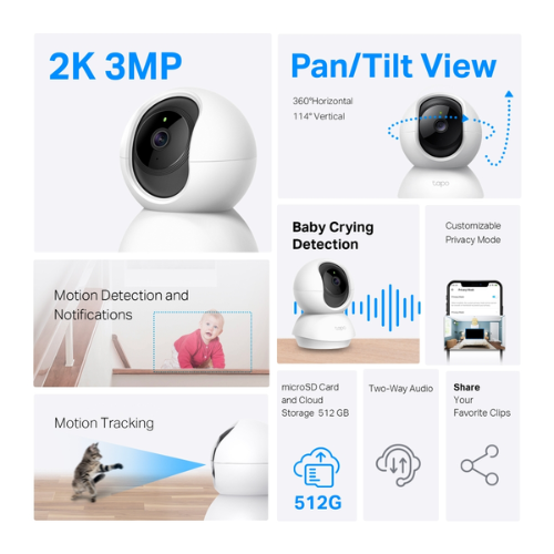 Camera An Ninh Wi-Fi Ngoài Trời Quay Quét TP-Link TC71