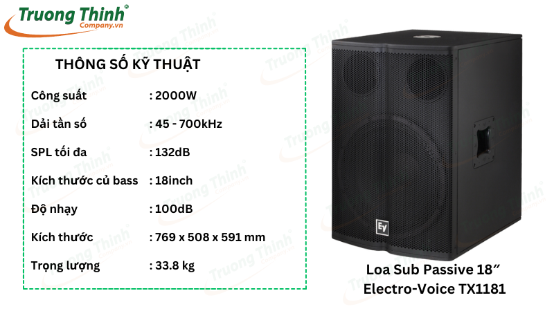 Loa Sub Passive 18″ Electro-Voice TX1181