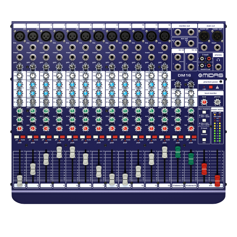 Mixer Analog 16 Input Midas DM16